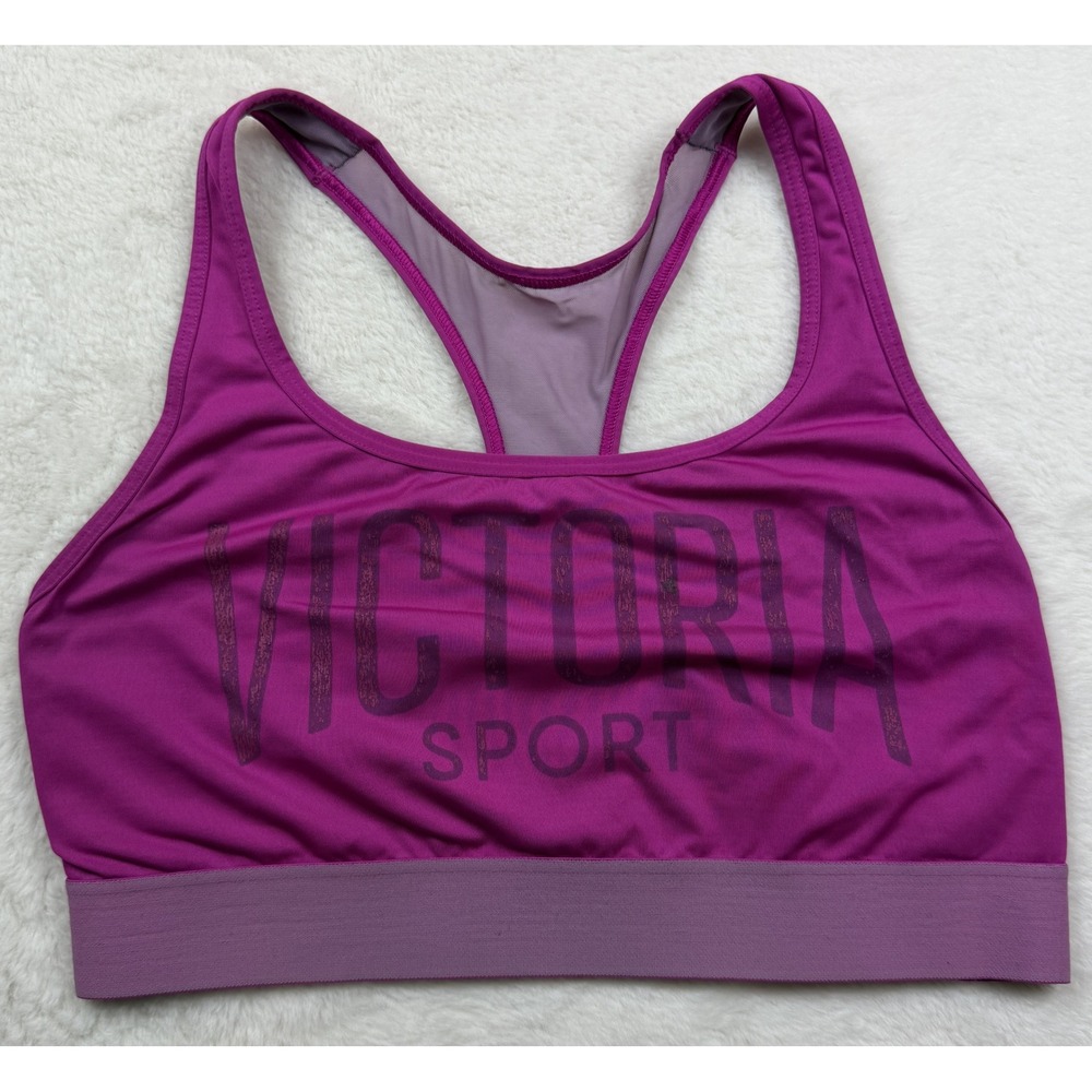 Victoria Sport Magenta Racerback Sports Bra Medium Logo Wear
